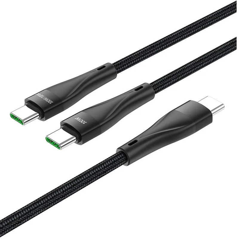 1.2M 100W Input And 20W Output 2-In-1 Type-C To Type-C Data Cable Mx-Cb156