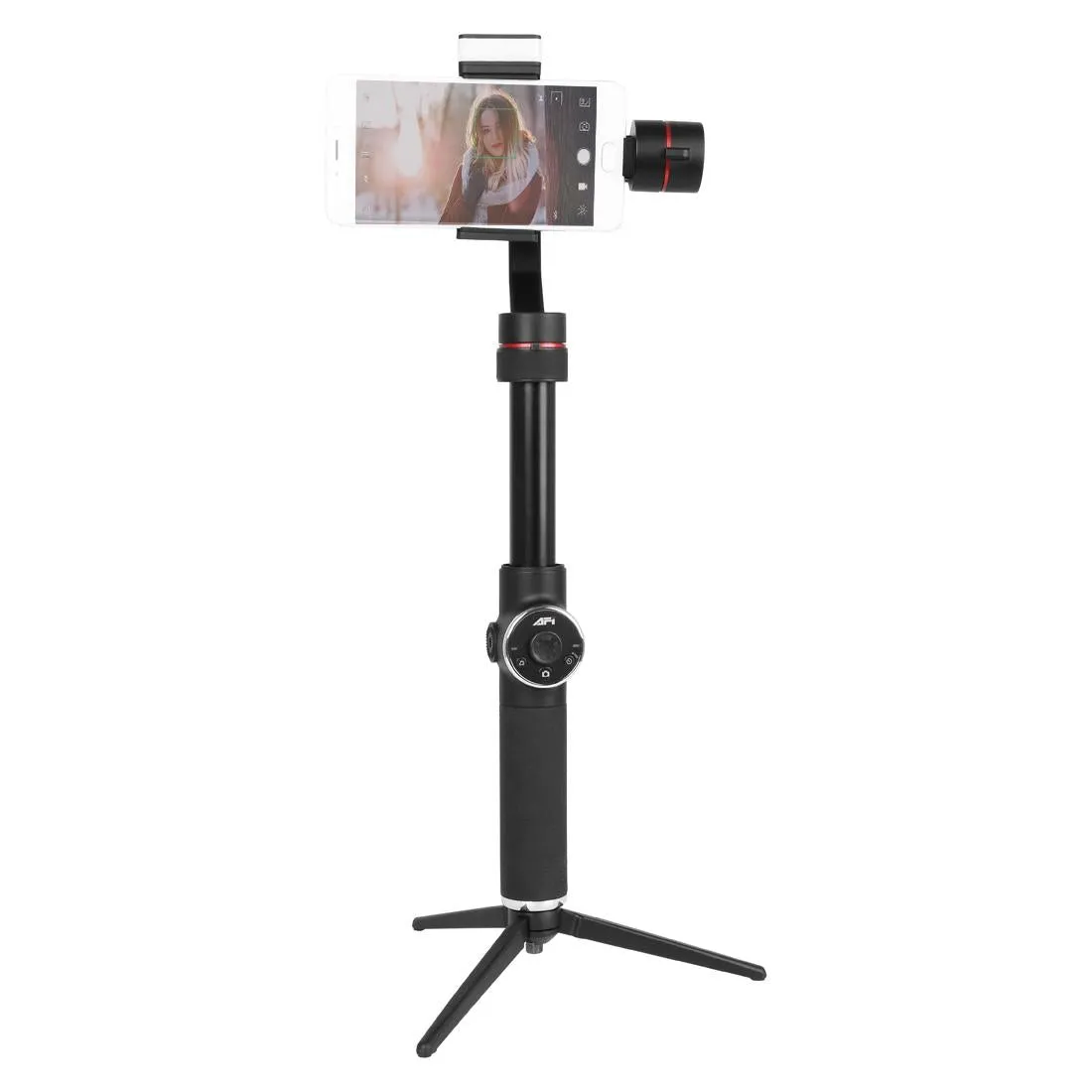 3-Axis Gimbal Stabilizer | Tripod Mount & Fill Light | Smartphone Compatibility | Black