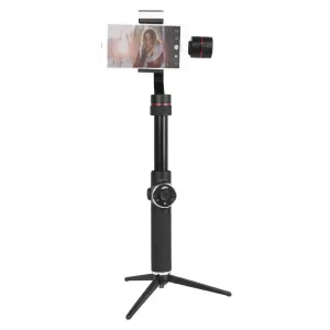 3-Axis Gimbal Stabilizer | Tripod Mount & Fill Light | Smartphone Compatibility | Black