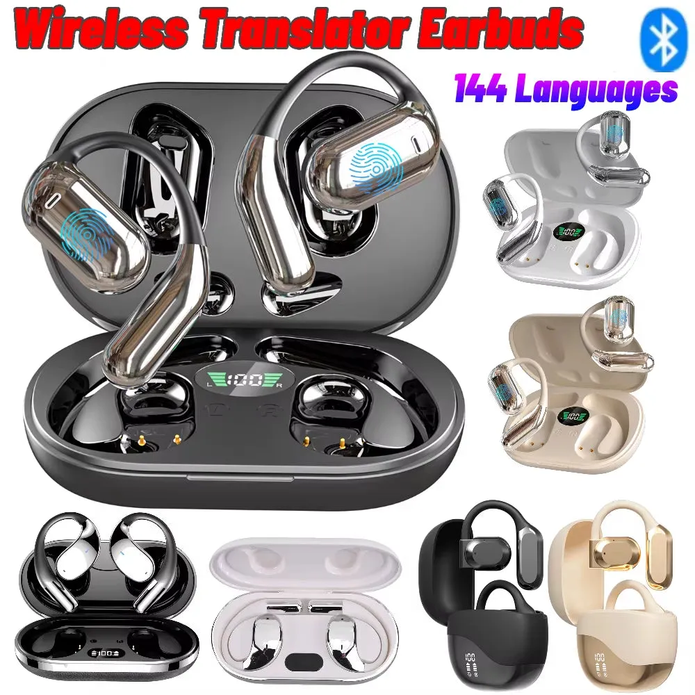 3-In-1 AI Translator Earbuds 144 Languages Real-Time Language Translator Bluetooth 5.3 Instant Translator Smart Voice Headphone