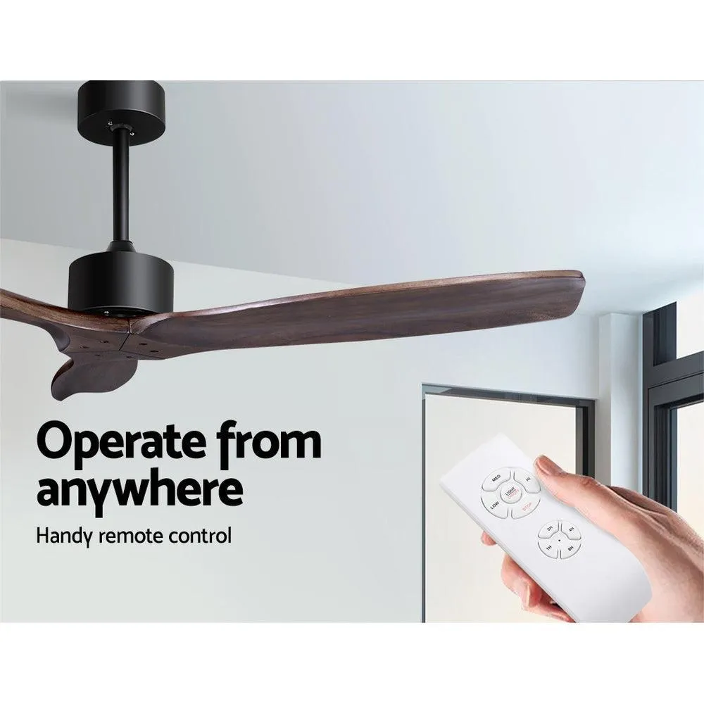 52'' Fan Remote Control 8H Timer 3 Speeds 3 Wooden Blades