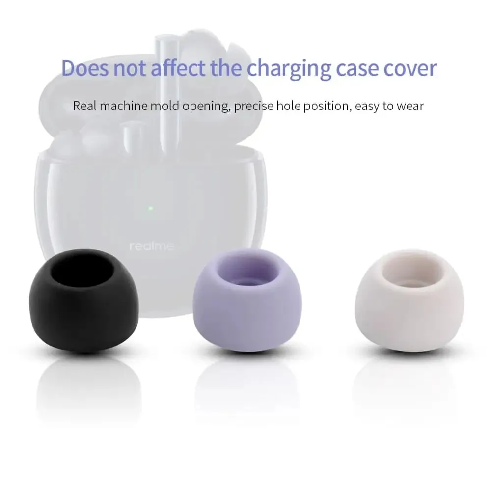6pcs Anti-slip Silicone Ear Tips for Realme Air Buds 2 Earphone