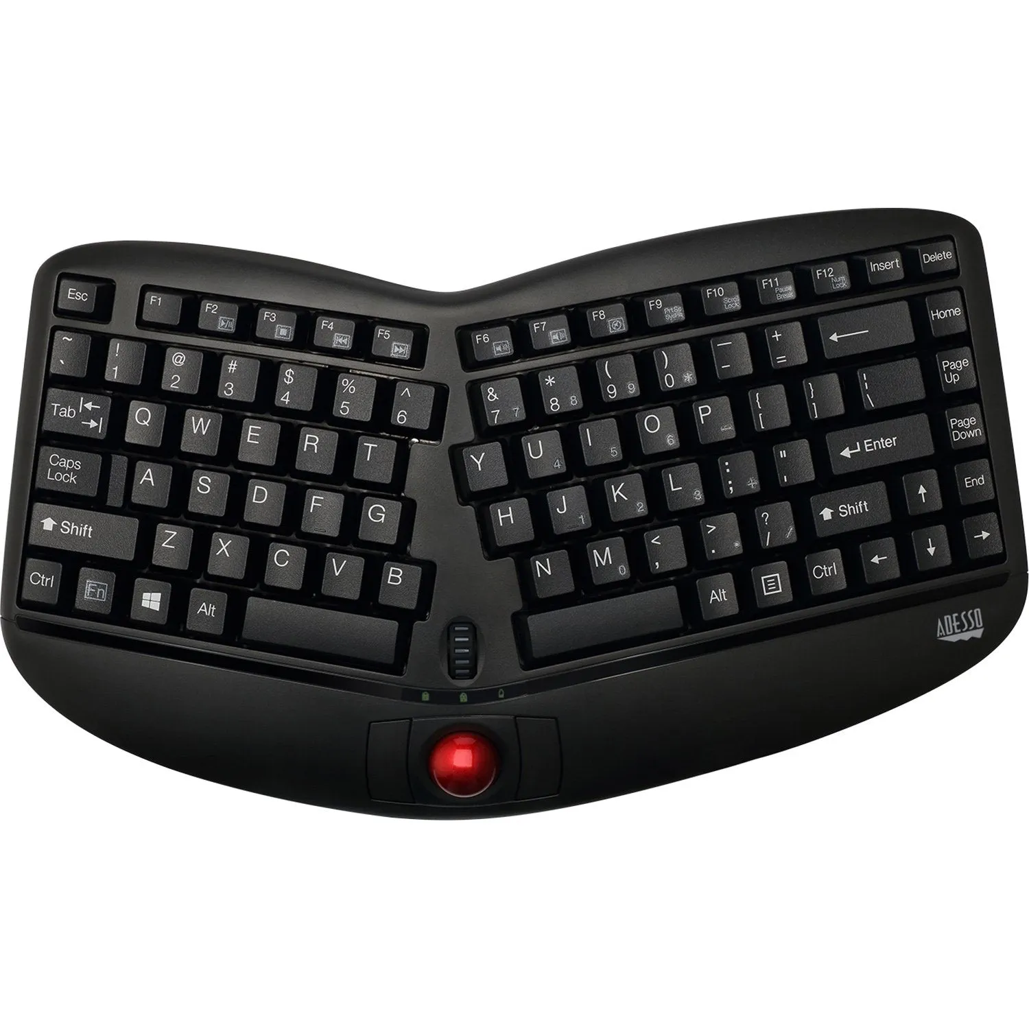 Adesso Tru-Form Media 3150 2.4 GHz Wireless Ergo Trackball Keyboard