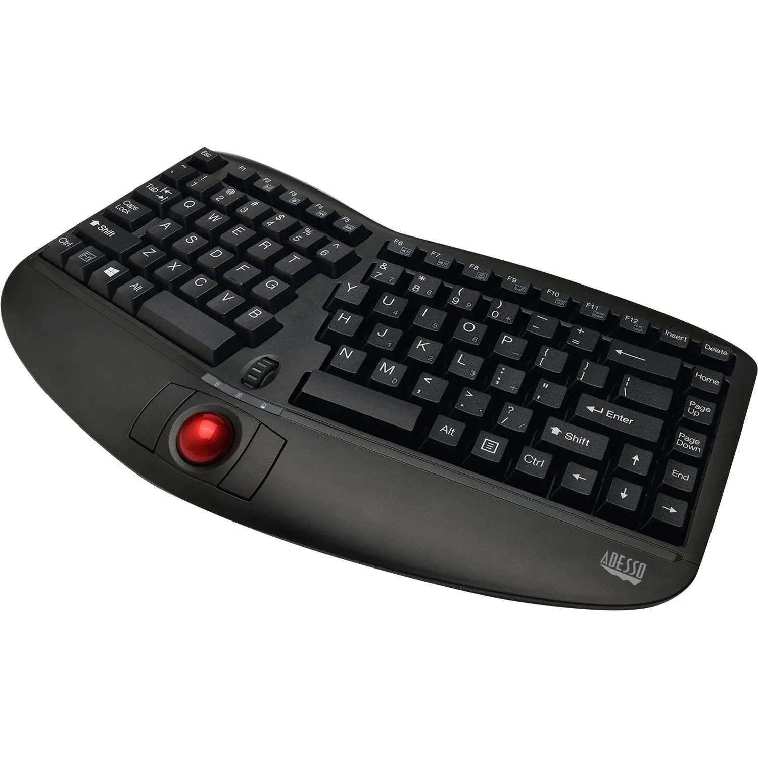 Adesso Tru-Form Media 3150 2.4 GHz Wireless Ergo Trackball Keyboard