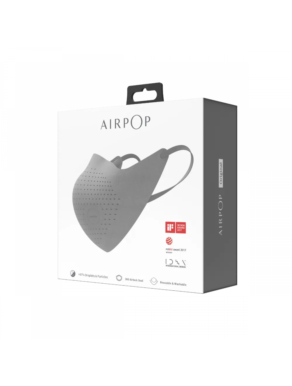 AirPop Original High-Performance Face Mask - Grey