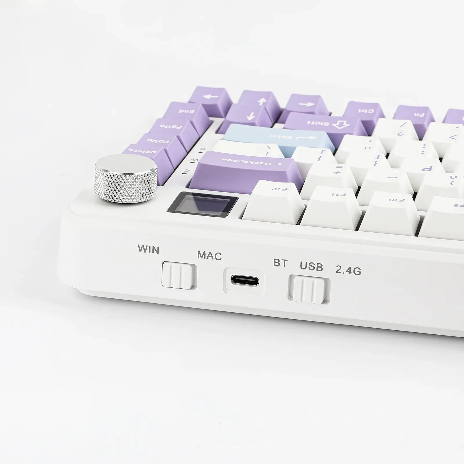 Ajazz AK820 MAX Purple-White-Blue Magneti c keyboard RGB With Screen Wired&Wireless(Magnetic switch)