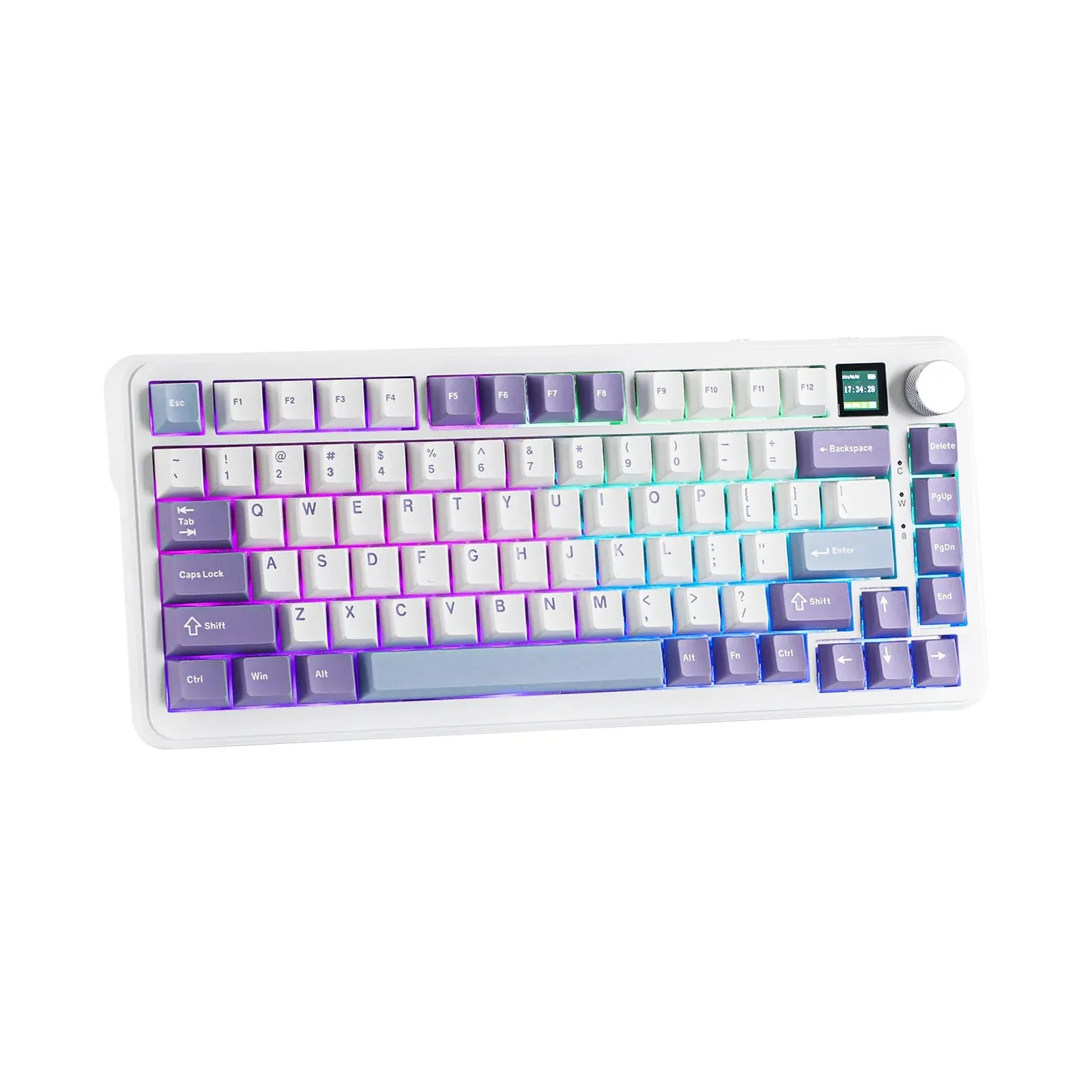 Ajazz AK820 MAX Purple-White-Blue Magneti c keyboard RGB With Screen Wired&Wireless(Magnetic switch)