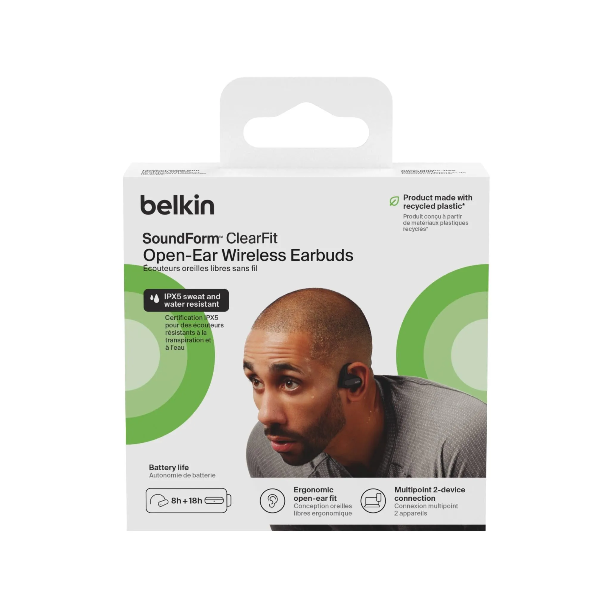 Belkin SoundForm ClearFit Open Ear True Wireless Headphones (Black)