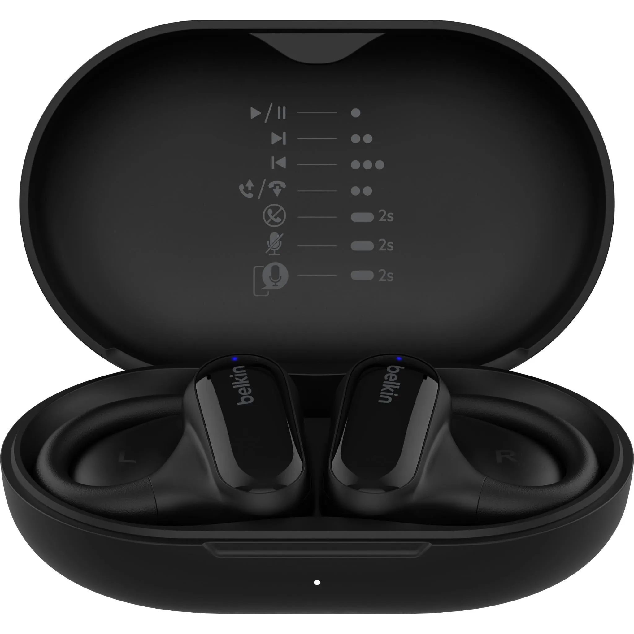 Belkin SoundForm ClearFit Open Ear True Wireless Headphones (Black)