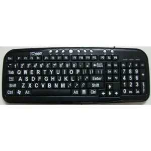 Brand New and Improved EZSee by DC - Large Print Computer Keyboard - White Oversized Letters on Black Background - USB Connection