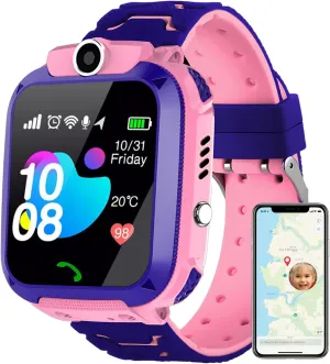 DDD 2025 Kids Smart Watch GPS Tracker,SIM Card for Calls,7-Day Battery IP67 Waterproof SOS Call - No Game Distraction - Birthday Gift for Boys Girls