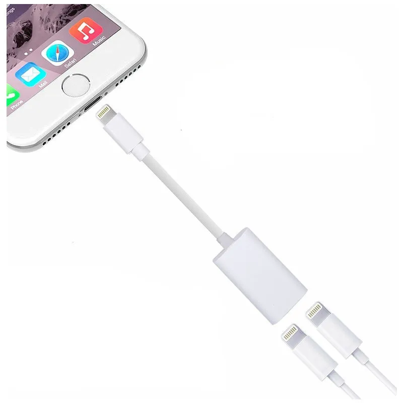 Double Lightning Jack Y Cable For Iphone