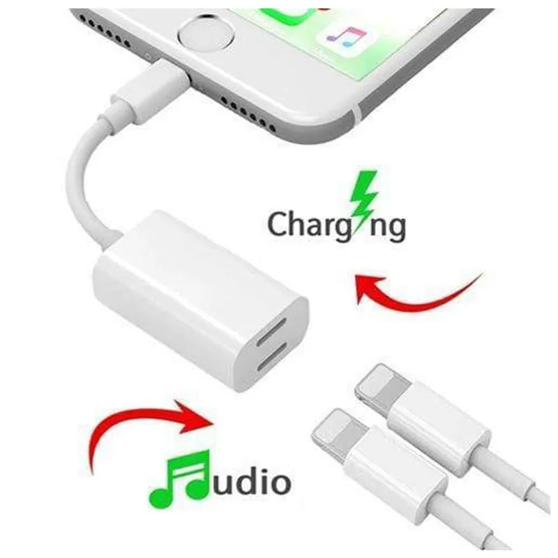 Double Lightning Jack Y Cable For Iphone