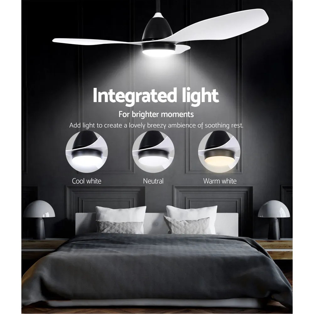 Energy-Efficient 48" Ceiling Fan w/ DC Motor, LED Light, Remote - Devanti