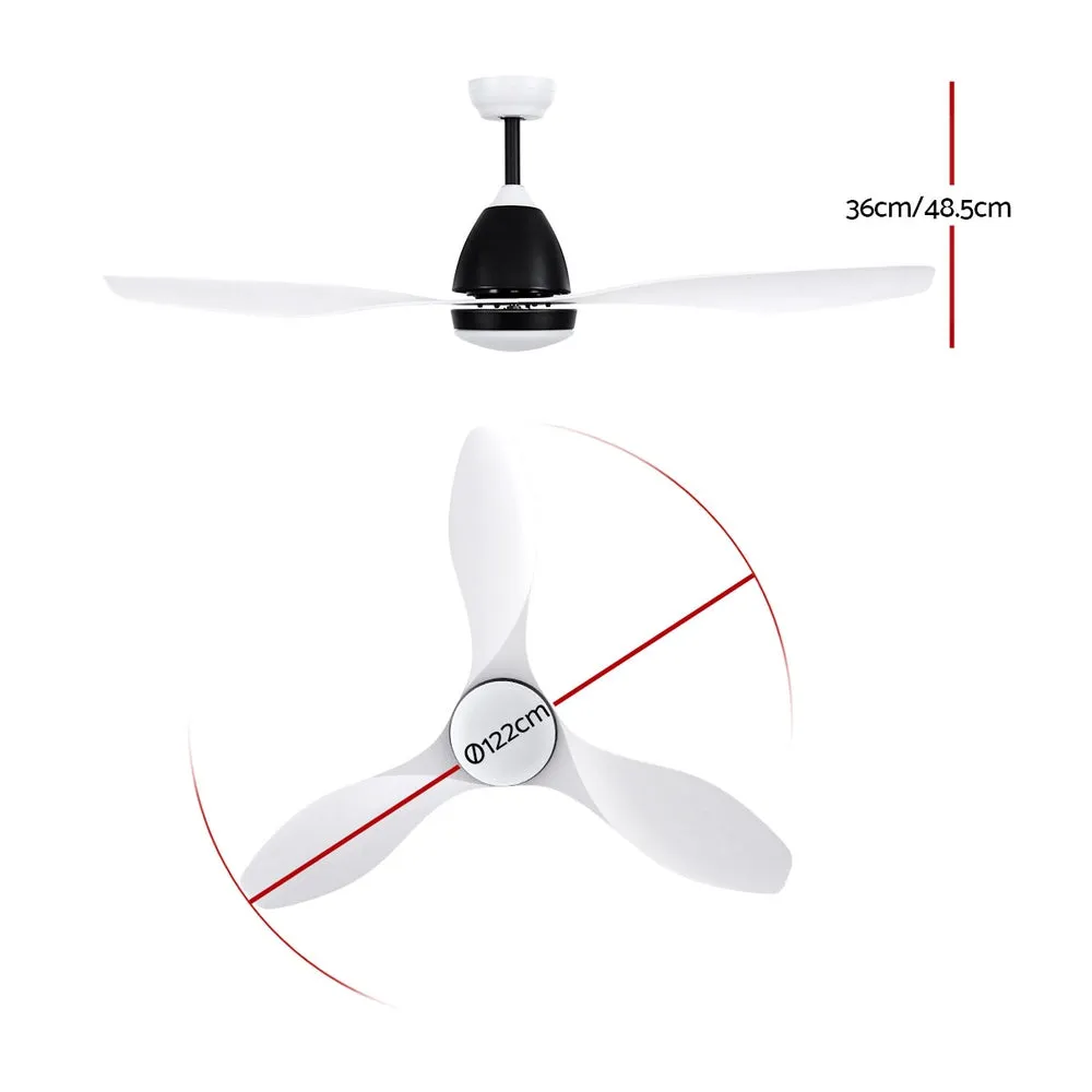 Energy-Efficient 48" Ceiling Fan w/ DC Motor, LED Light, Remote - Devanti