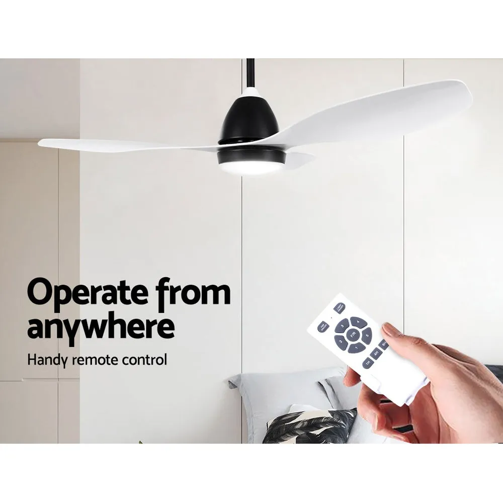 Energy-Efficient 48" Ceiling Fan w/ DC Motor, LED Light, Remote - Devanti