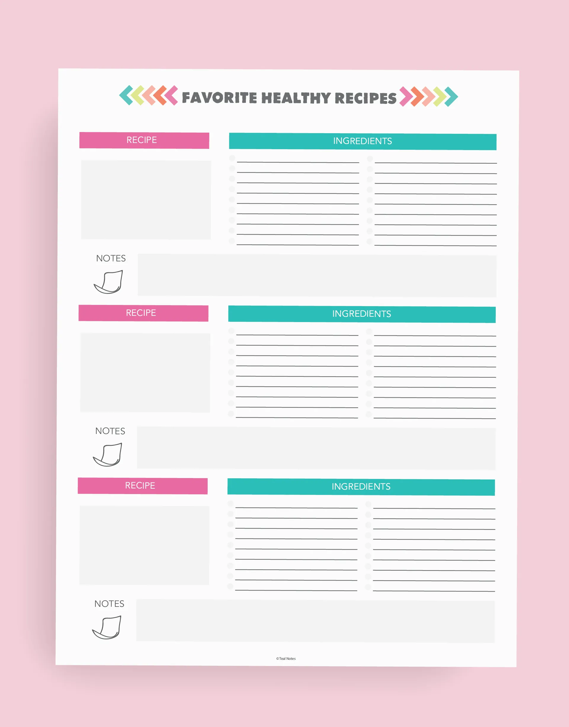 Fitness Journal Printable Kit (50 Pages)
