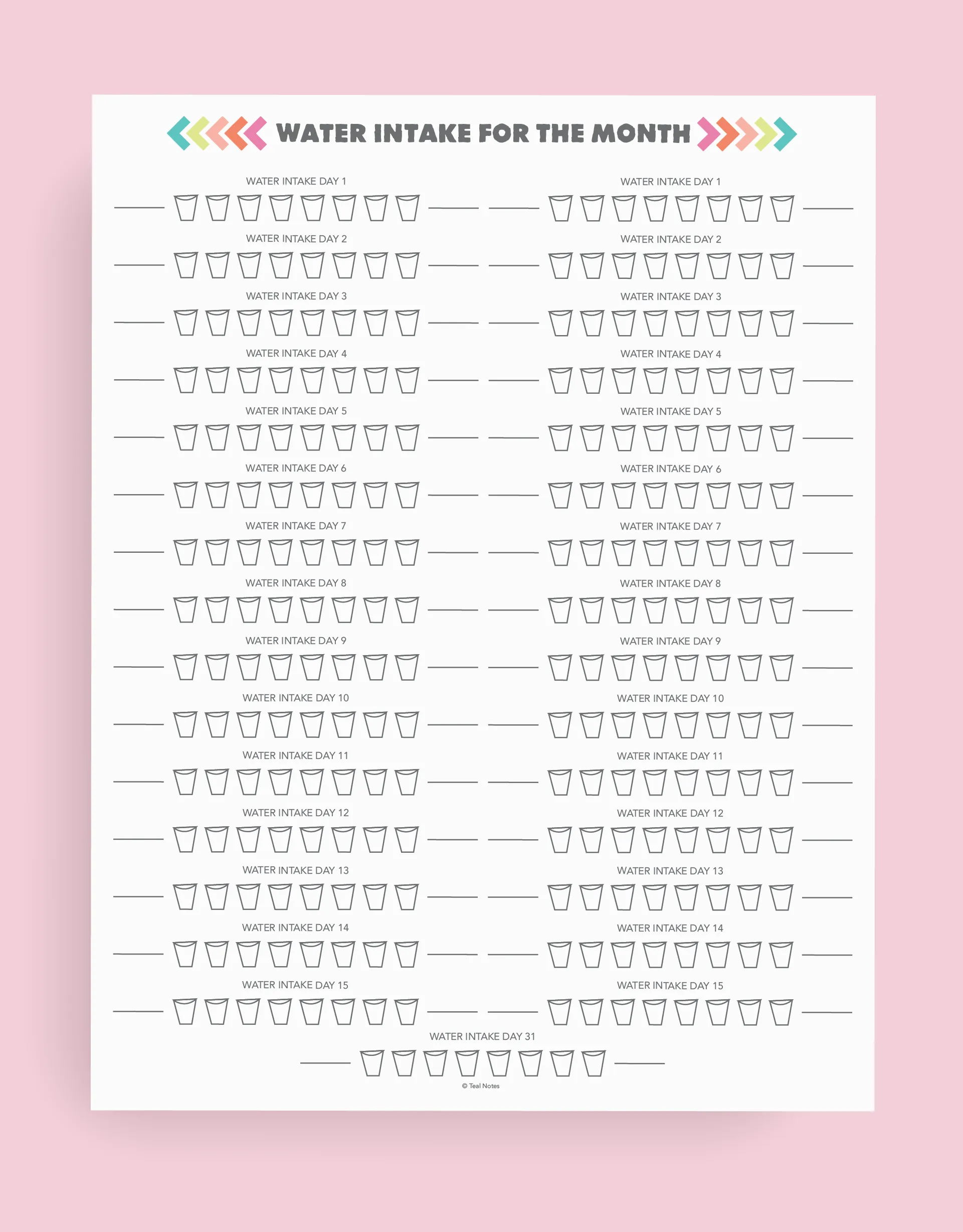 Fitness Journal Printable Kit (50 Pages)