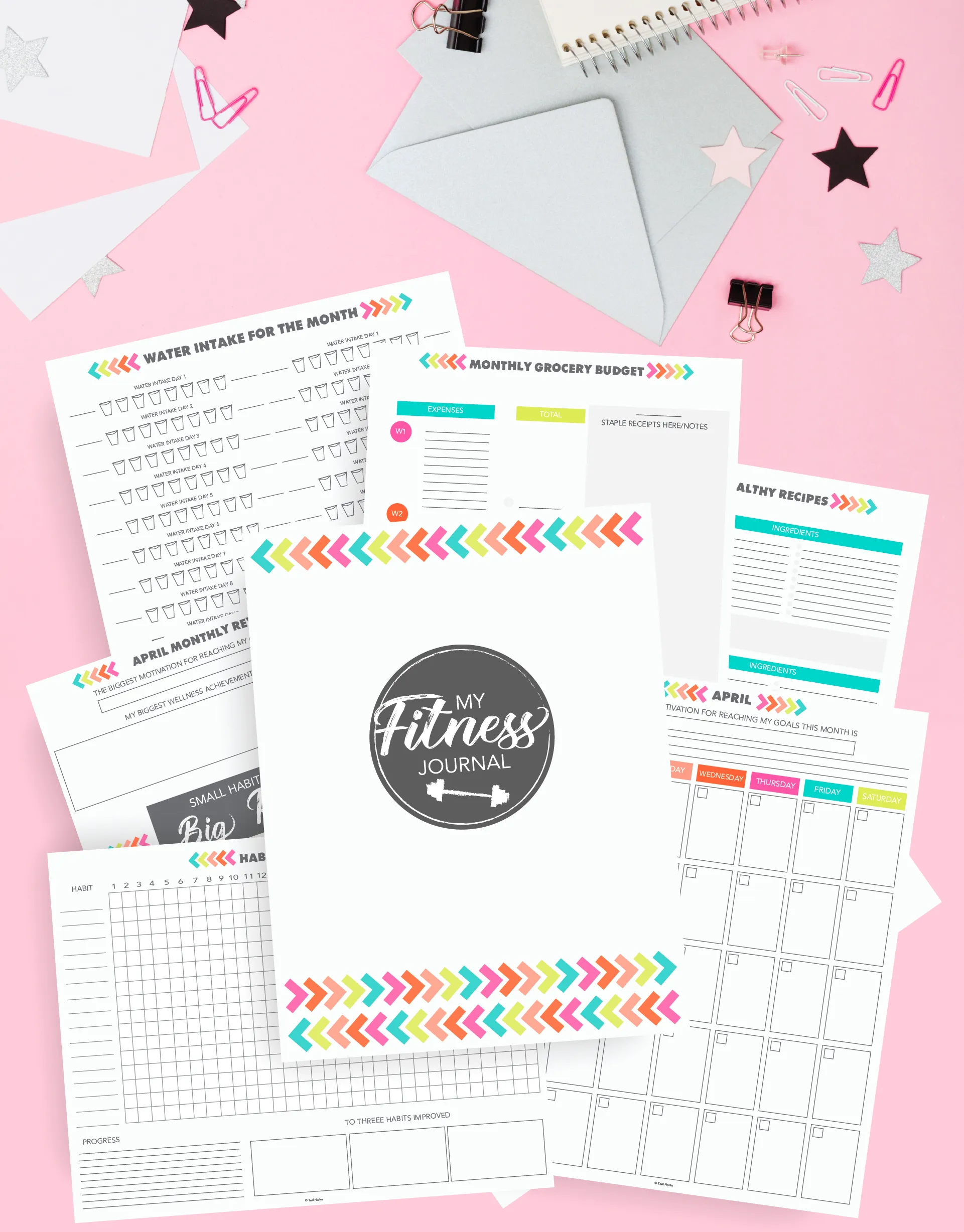 Fitness Journal Printable Kit (50 Pages)