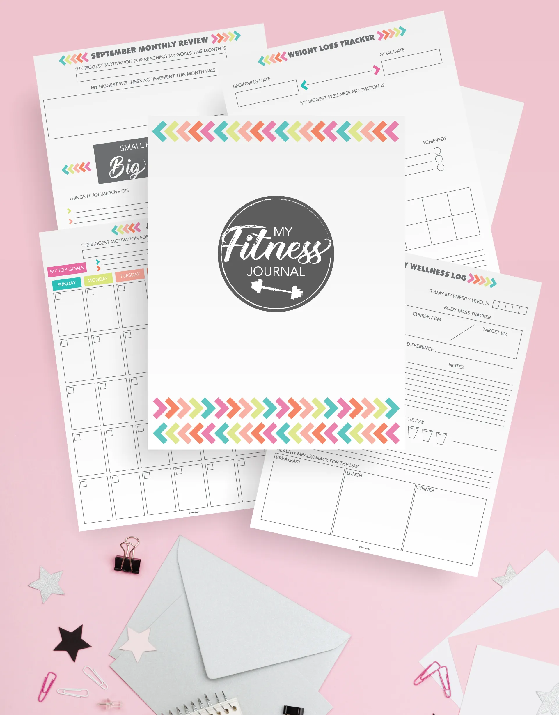 Fitness Journal Printable Kit (50 Pages)