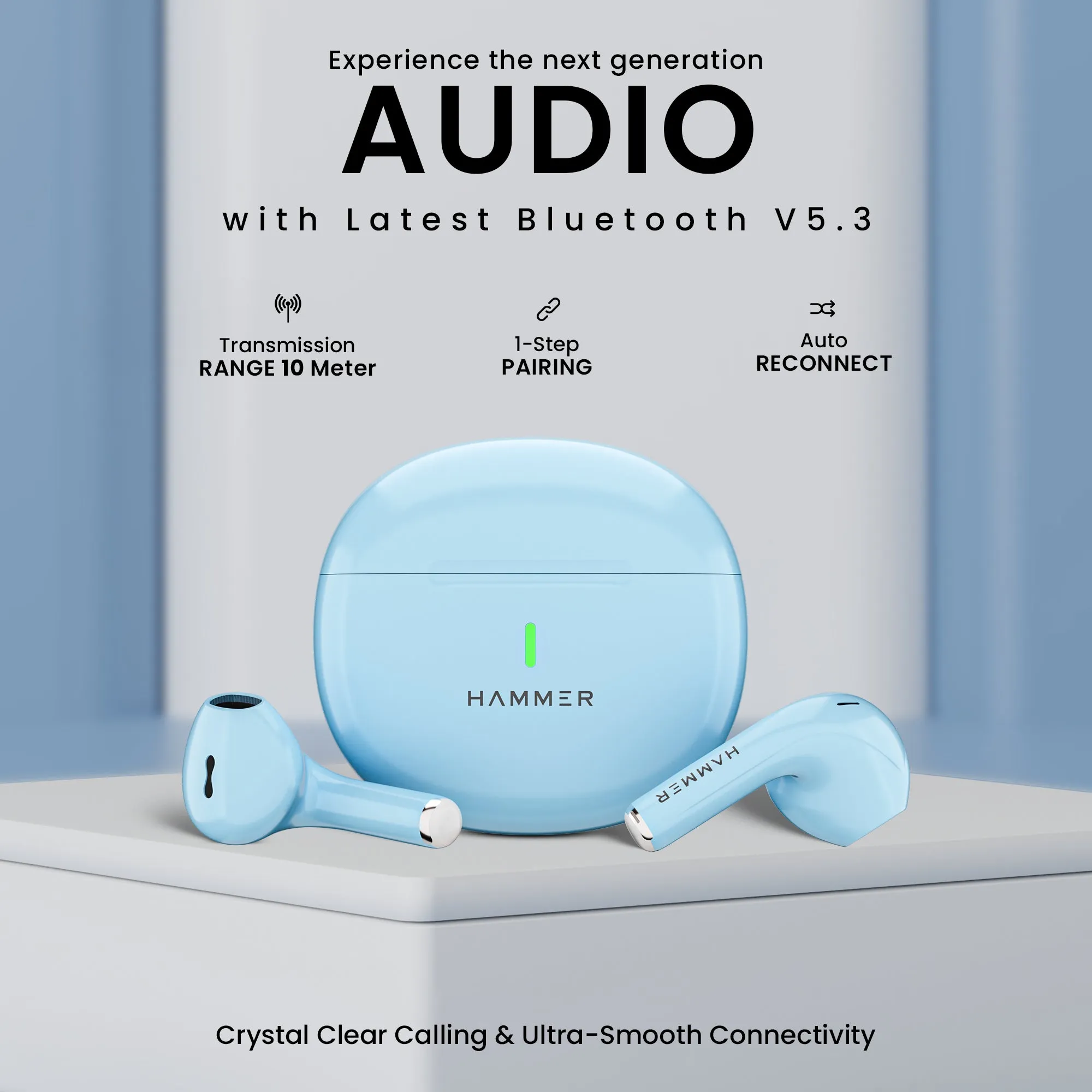 Hammer Ultra Pods TWS Earbuds with 3D Stereo Sound & Touch Controls