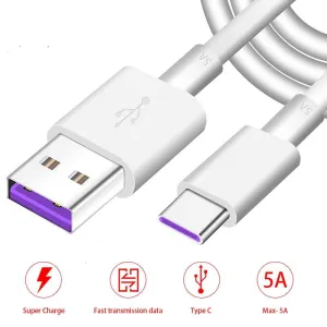 Huawei USB 5A Type C Cable  P30 P20 Pro lite Mate20 10 Pro P10 Plus lite USB 3.1 Type-C Original Supercharge Super Charger Cable