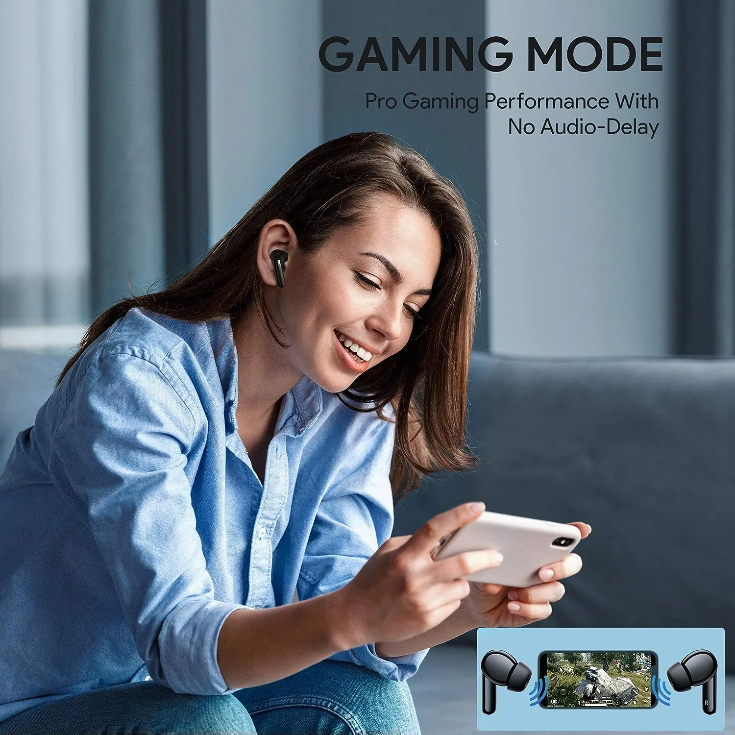 Hybrid ANC & ENC TWS Noise Canceling Headphones Stereo Wireless Headphones
