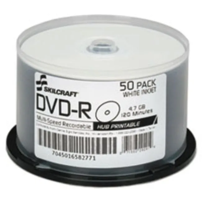 INKJET PRINTABLE DVD-R, 50-PACK, (5 DOZEN PER PACK)