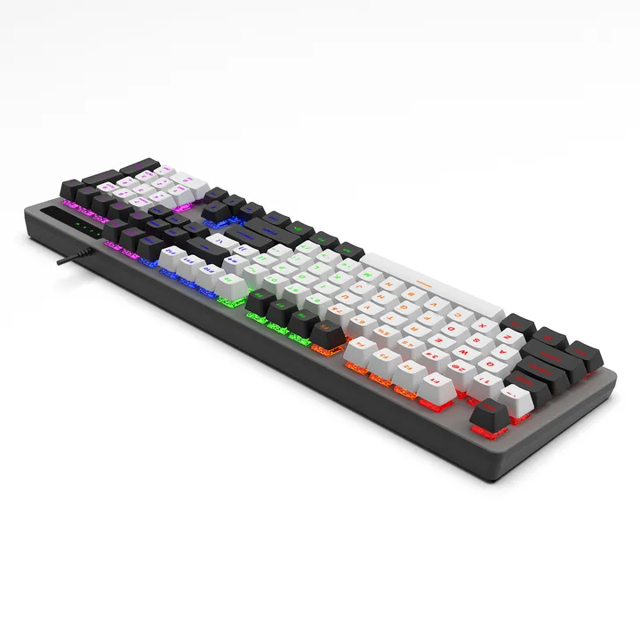 JK104 ABS لوحة مفاتيح سلكية ميكانيكية RGB . JK104 ABS Wired Mechanical Keyboard RGB Backlit