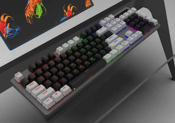 JK104 ABS لوحة مفاتيح سلكية ميكانيكية RGB . JK104 ABS Wired Mechanical Keyboard RGB Backlit