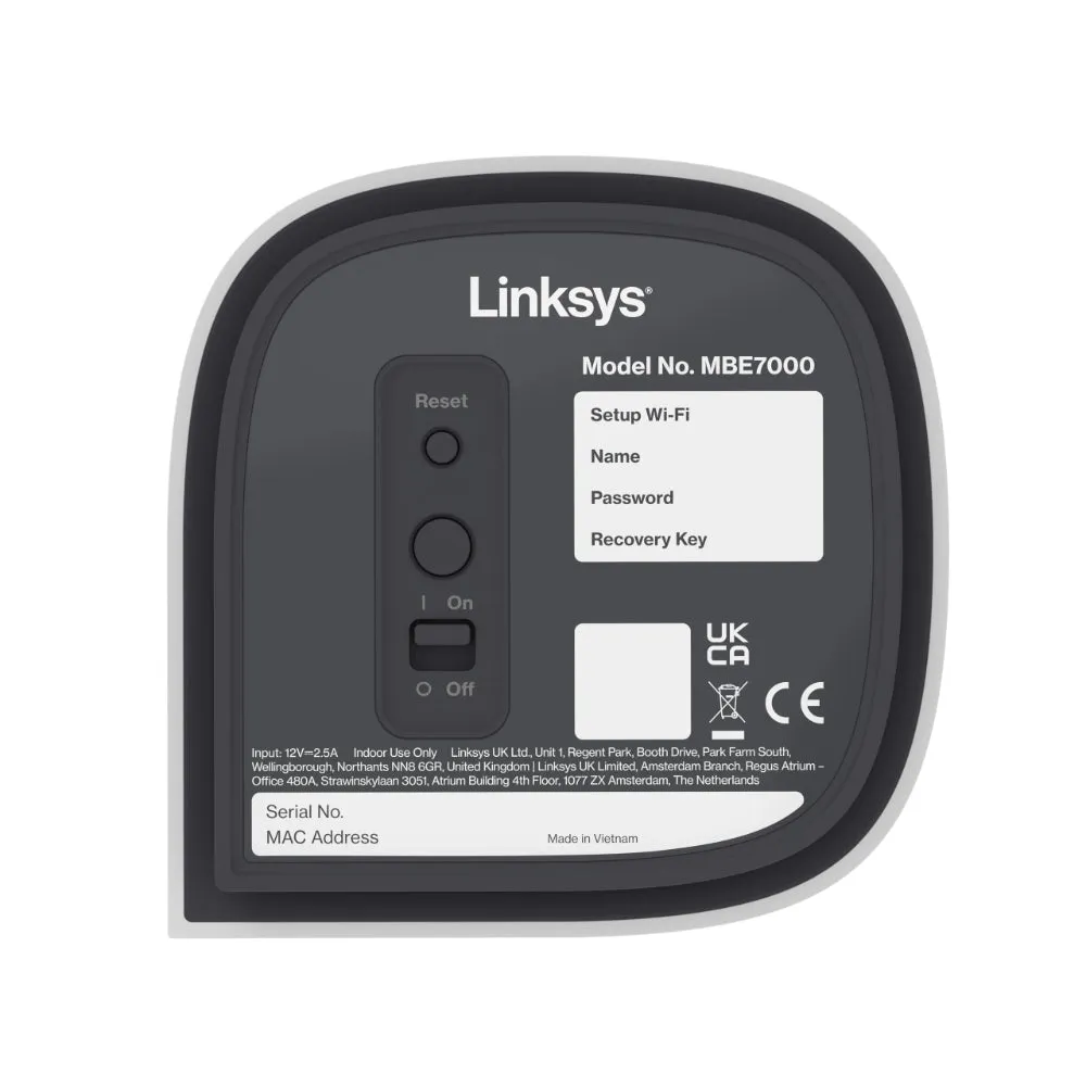 LINKSYS Velop Pro 7 Tri-Band Mesh Wifi 7 Router 1Pack - White