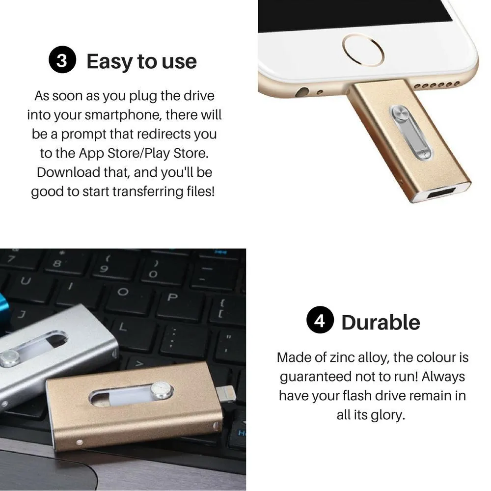 Mini Flash Drive 64GB USB3.0 for iPhone and iPad