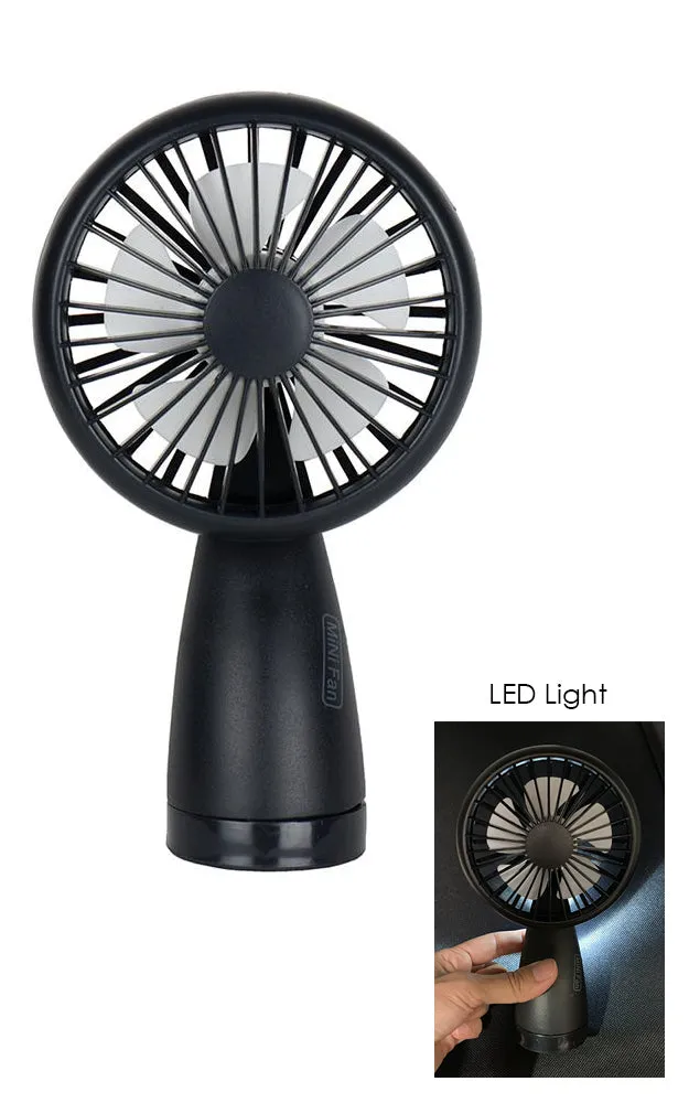 MO0009 Black Portable Flash Light Mini Fan (USB Chargeable)