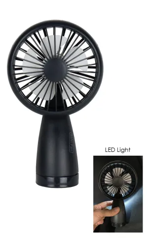 MO0009 Black Portable Flash Light Mini Fan (USB Chargeable)
