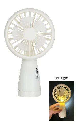 MO0009 White Portable Flash Light Mini Fan (USB Chargeable)