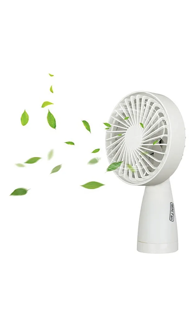 MO0009 White Portable Flash Light Mini Fan (USB Chargeable)