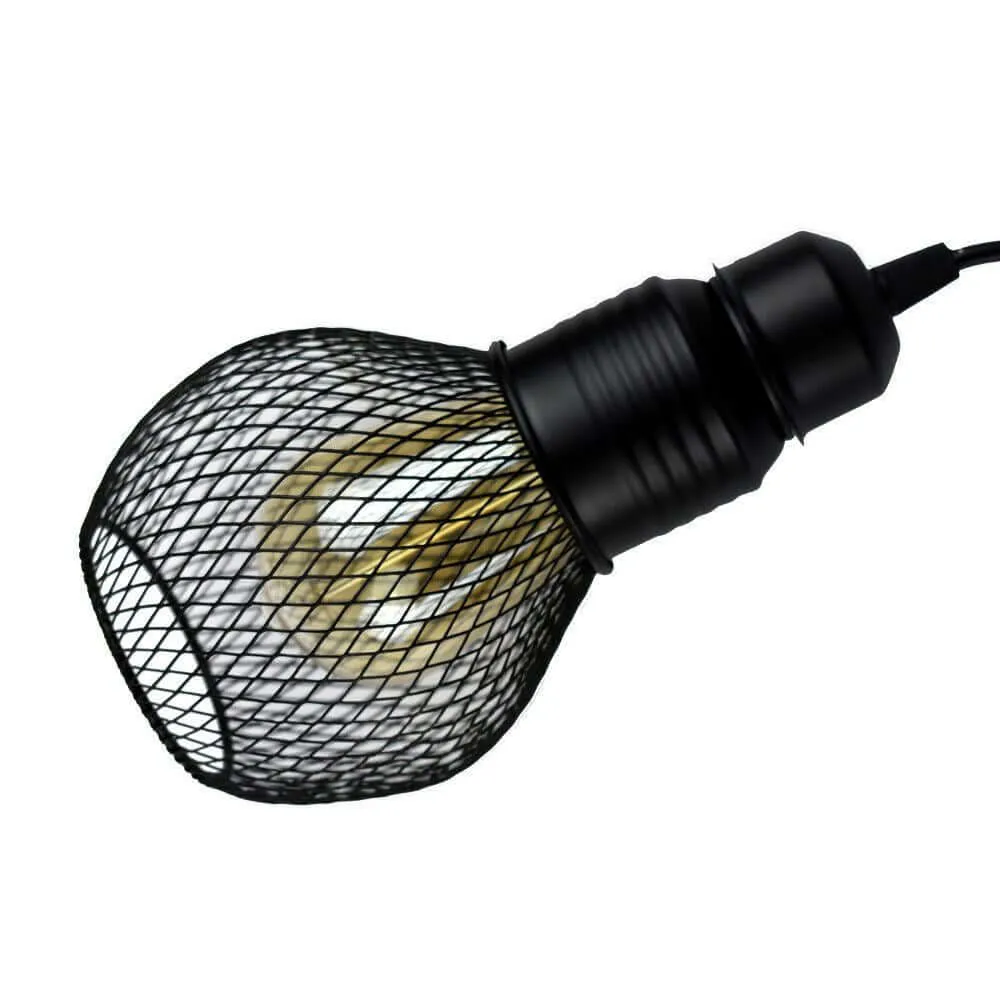 Modern Ceiling Pendant Lamp Cage Fitting Black - Small Vintage Light