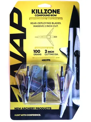 NAP KillZone Mechanical Broadheads 100Gr 2in 3pk