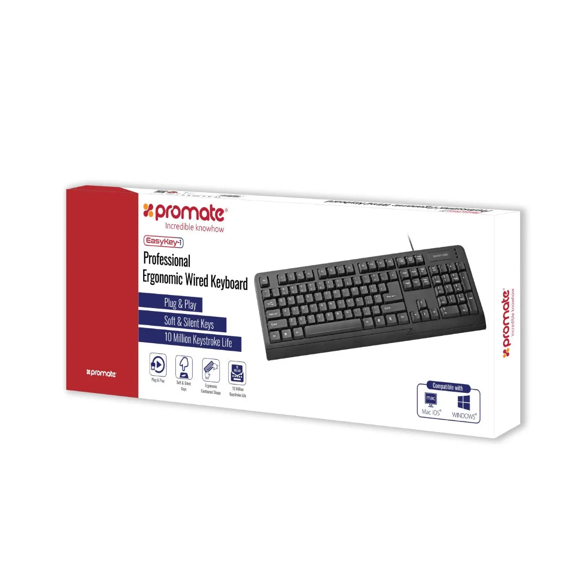 Professional Ergonomic Wired Keyboard
