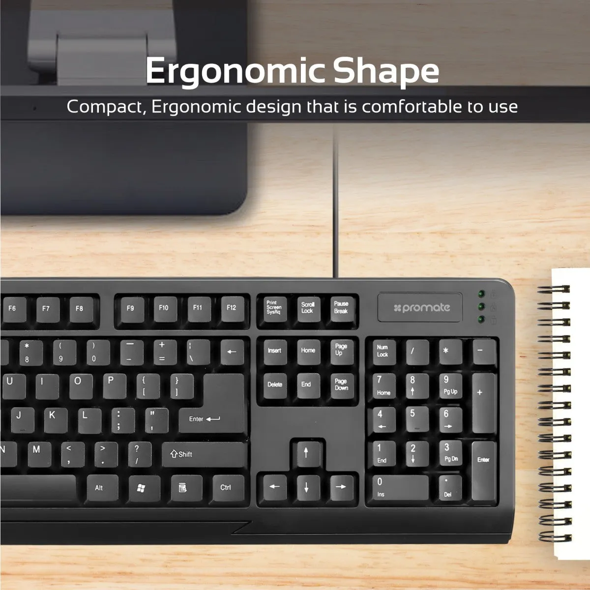 Professional Ergonomic Wired Keyboard