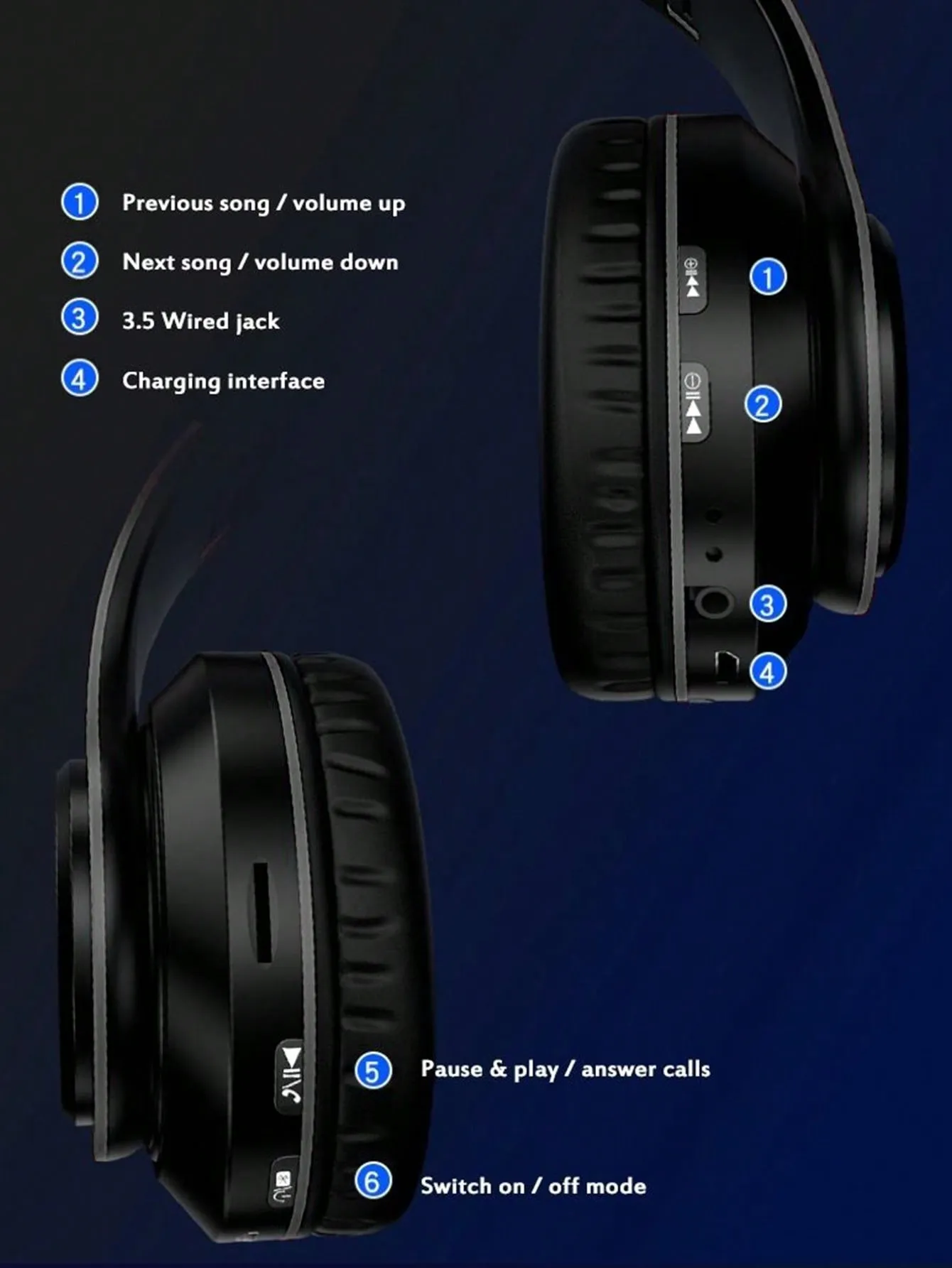 RGB Colorful LED Lights Headphones Over Ear