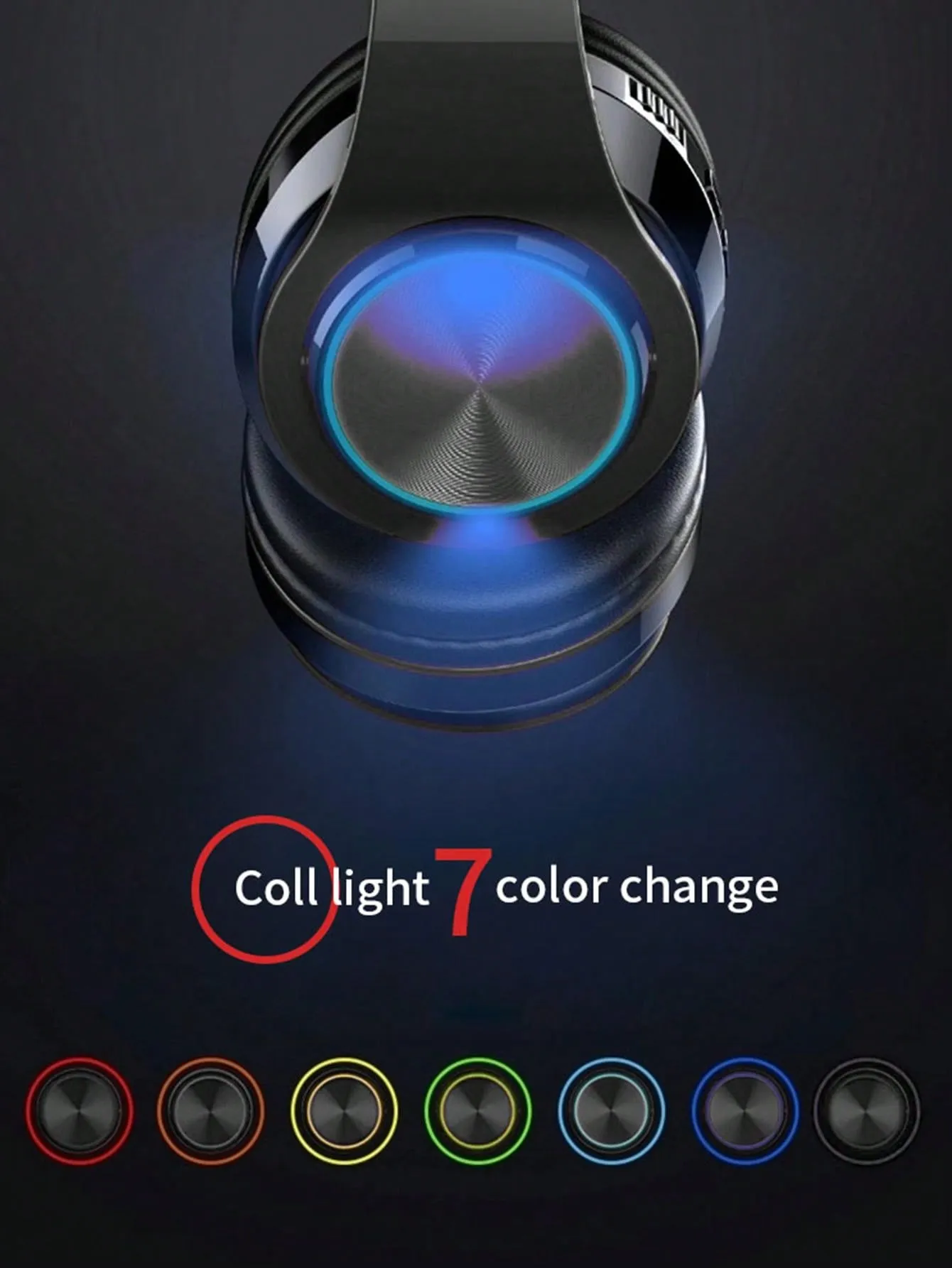 RGB Colorful LED Lights Headphones Over Ear