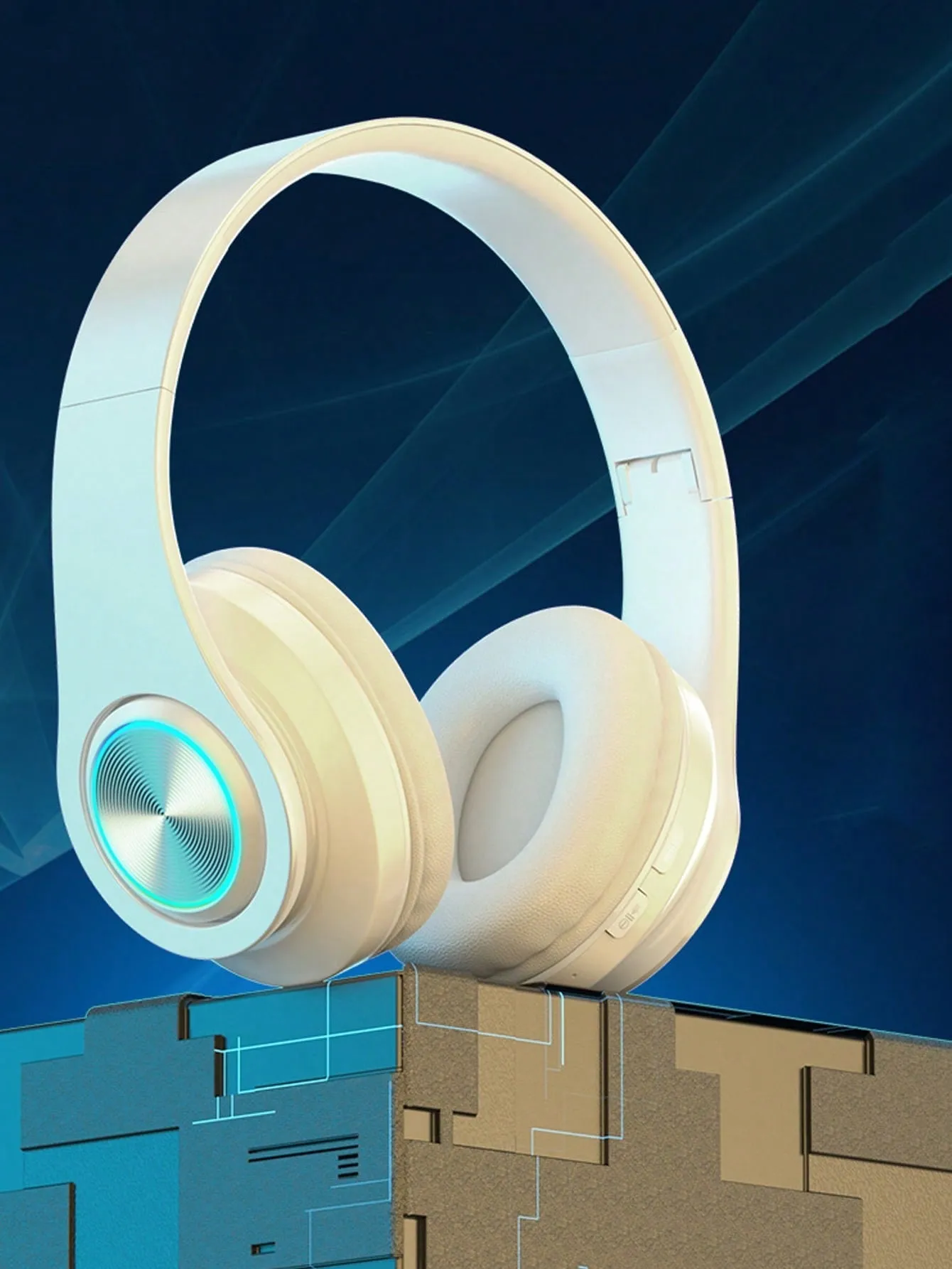 RGB Colorful LED Lights Headphones Over Ear