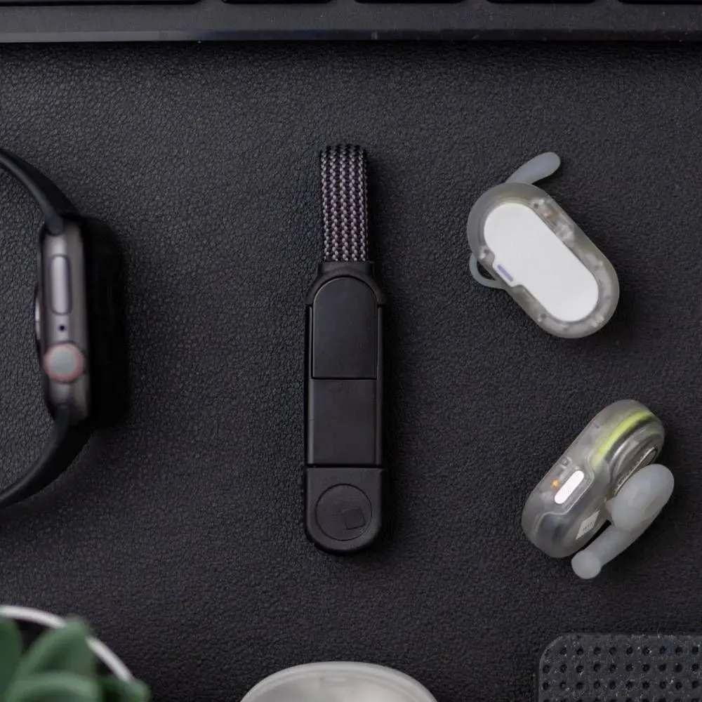 Rolling Square inChargeX  100W 6-in-1 5.5" Keychain Cable - Lava Black