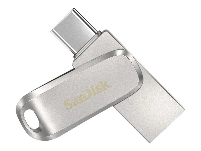 Sandisk Ultra Dual Drive Luxe - Usb Flash Drive - 256 Gb - Usb 3.1 Gen 1 / Usb-C - Silver
