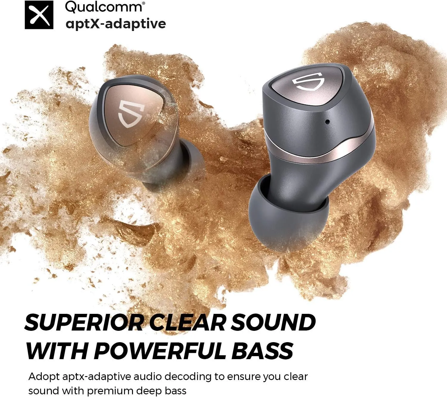SoundPEATS Sonic Wireless Earbuds with QCC3040, Bluetooth V5.2
