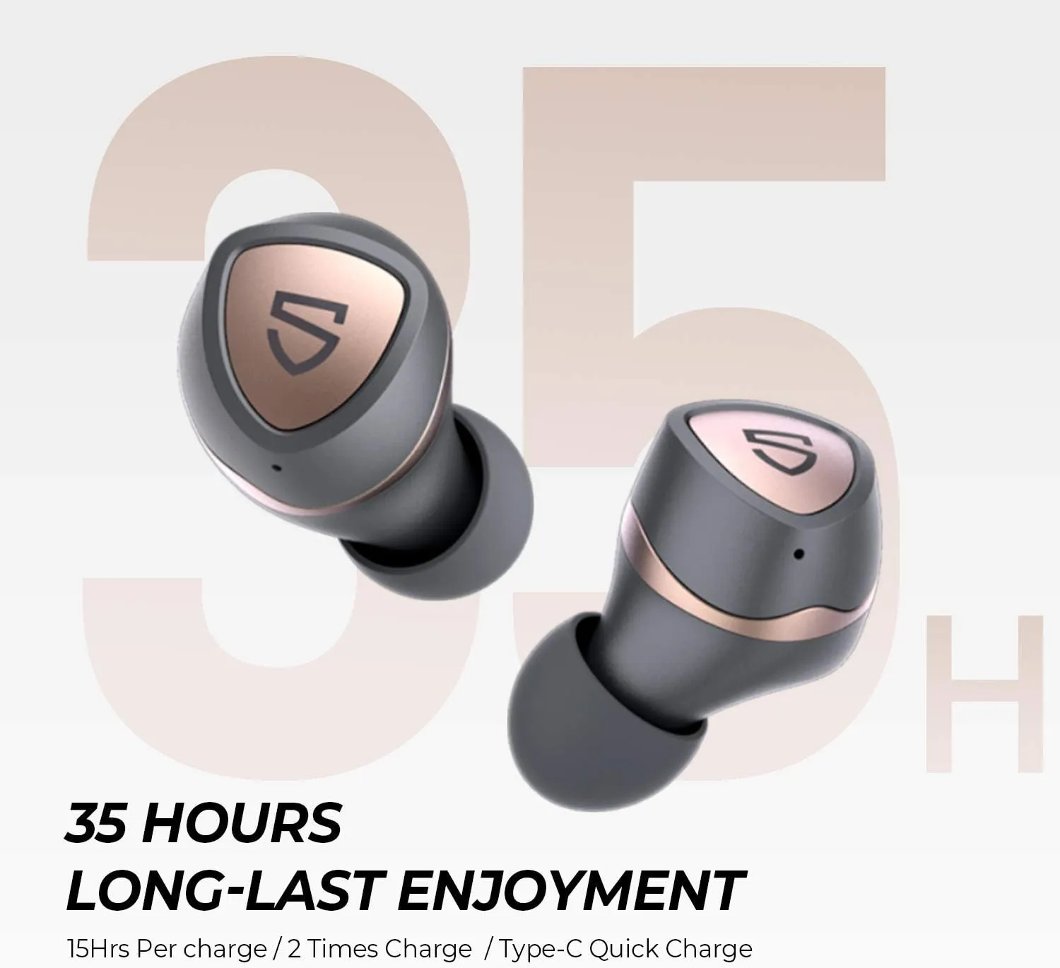 SoundPEATS Sonic Wireless Earbuds with QCC3040, Bluetooth V5.2