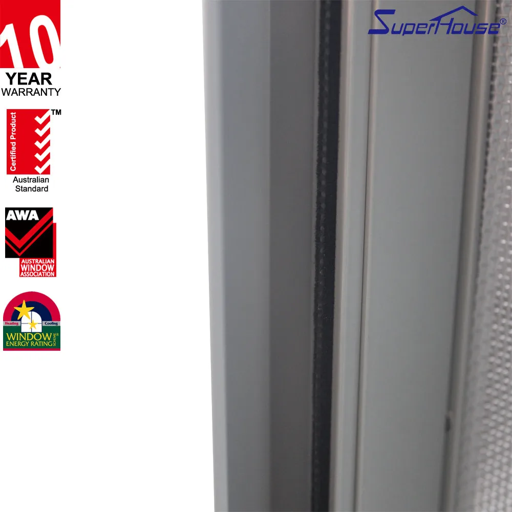 Superhouse Aluminum glass sliding windows With Thermal break profile