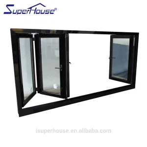 Superhouse double glass aluminium thermal break insulated bifolding window with America nfrc dade standard