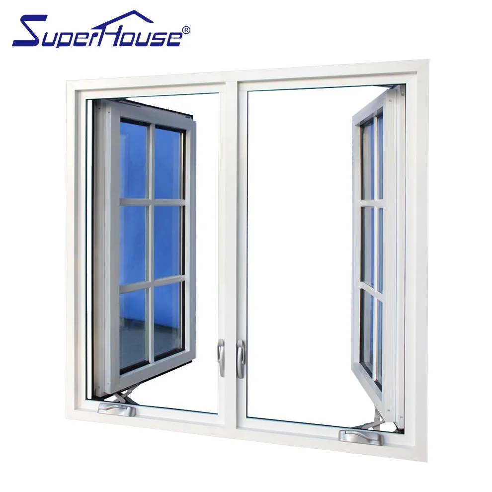 Superhouse North American standard high quality thermal break aluminum casement window with german hardware